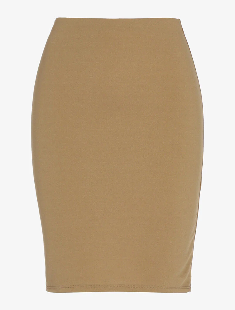 Effengekleurde kokerrok - beige