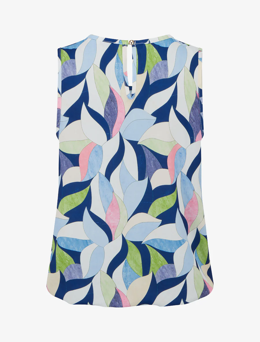 Elastisch topje met fantasieprint - Marine - Image 2