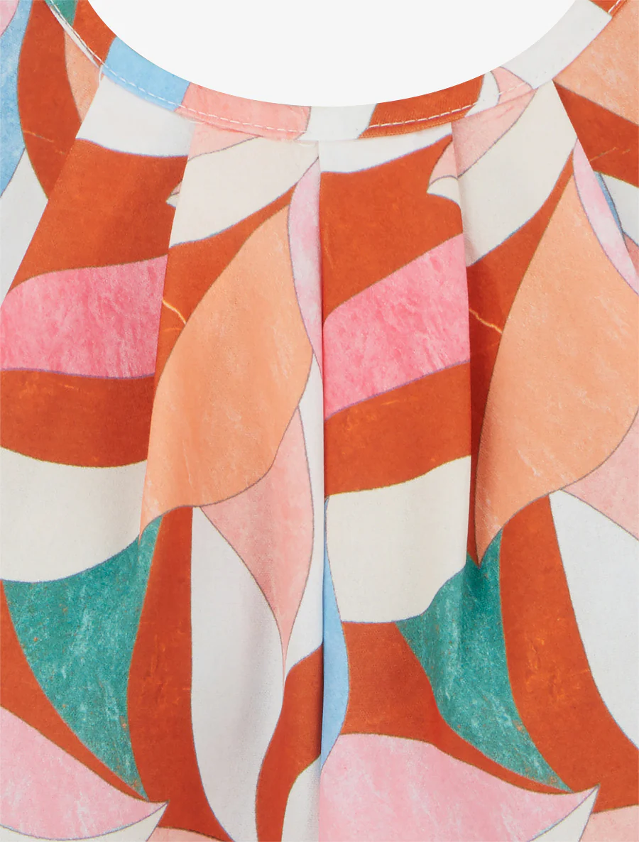 Elastisch topje met fantasieprint - Oranje - Image 3