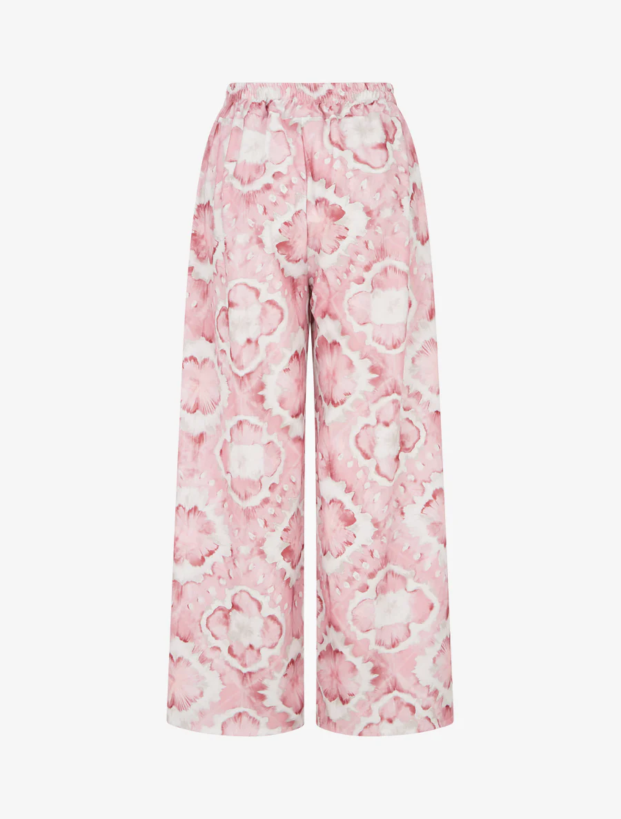 Elastische broek met abstracte print - Roos - Image 2