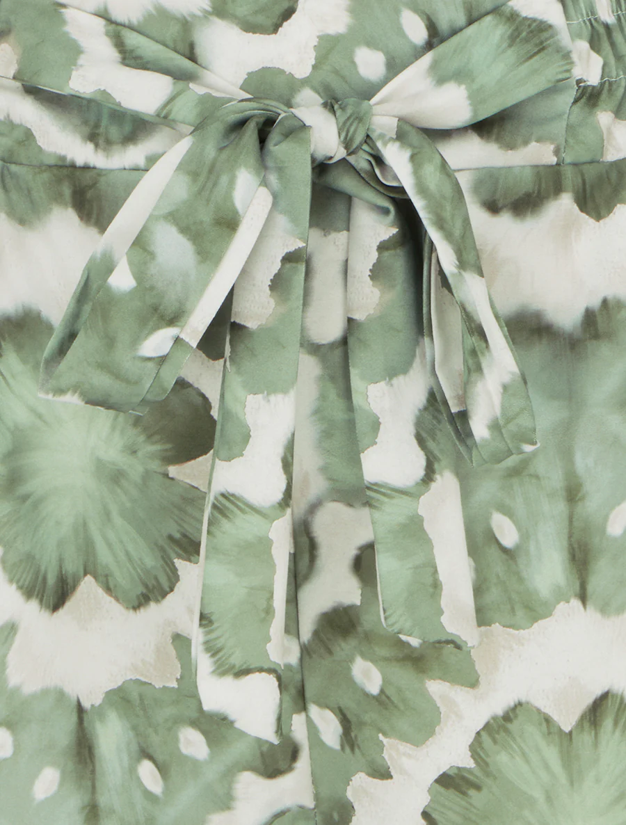 Elastische broek met abstracte print - Kaki - Image 3