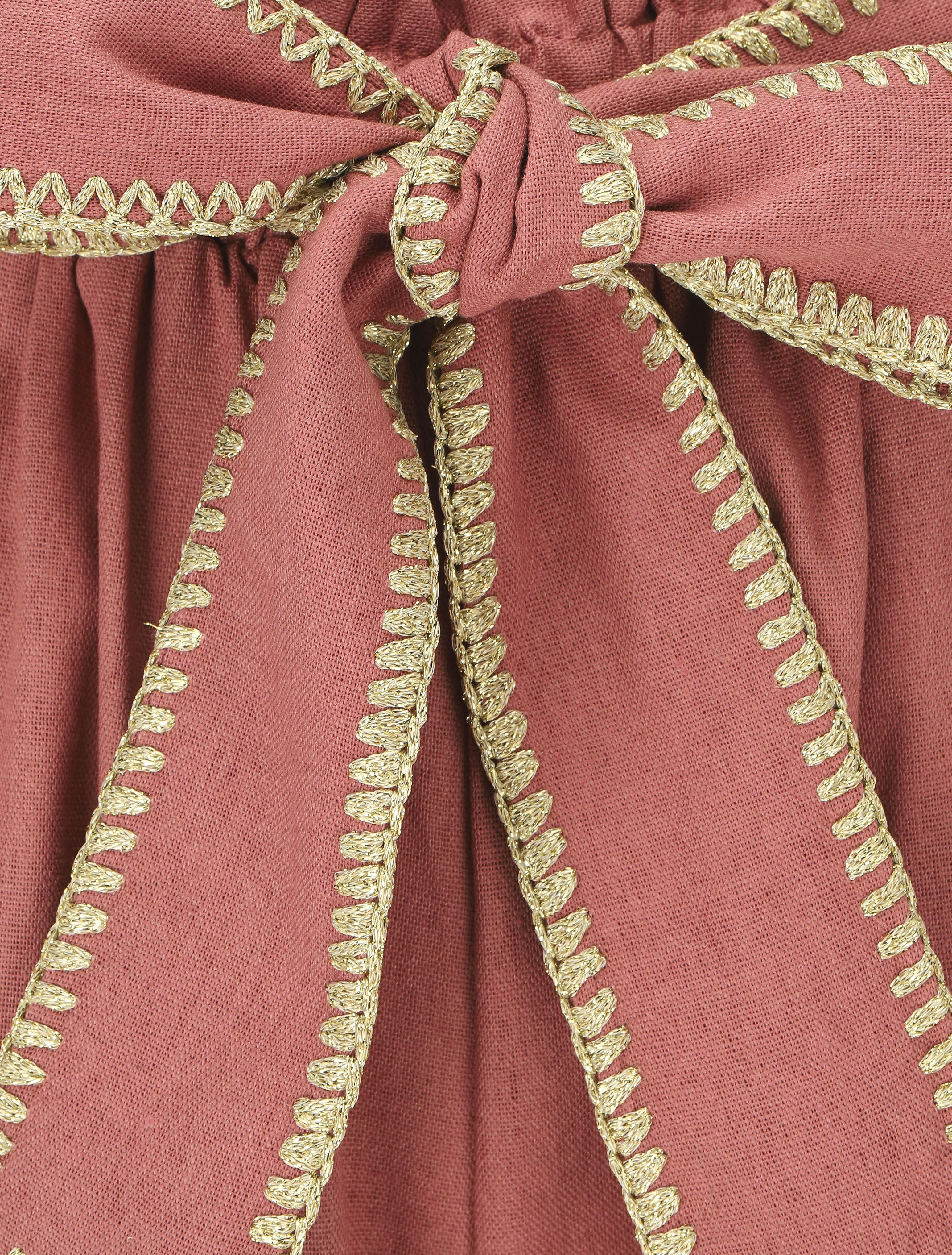 Elastische broek met linnen-effect en stijlvolle tailleband - Oudroze - Image 3