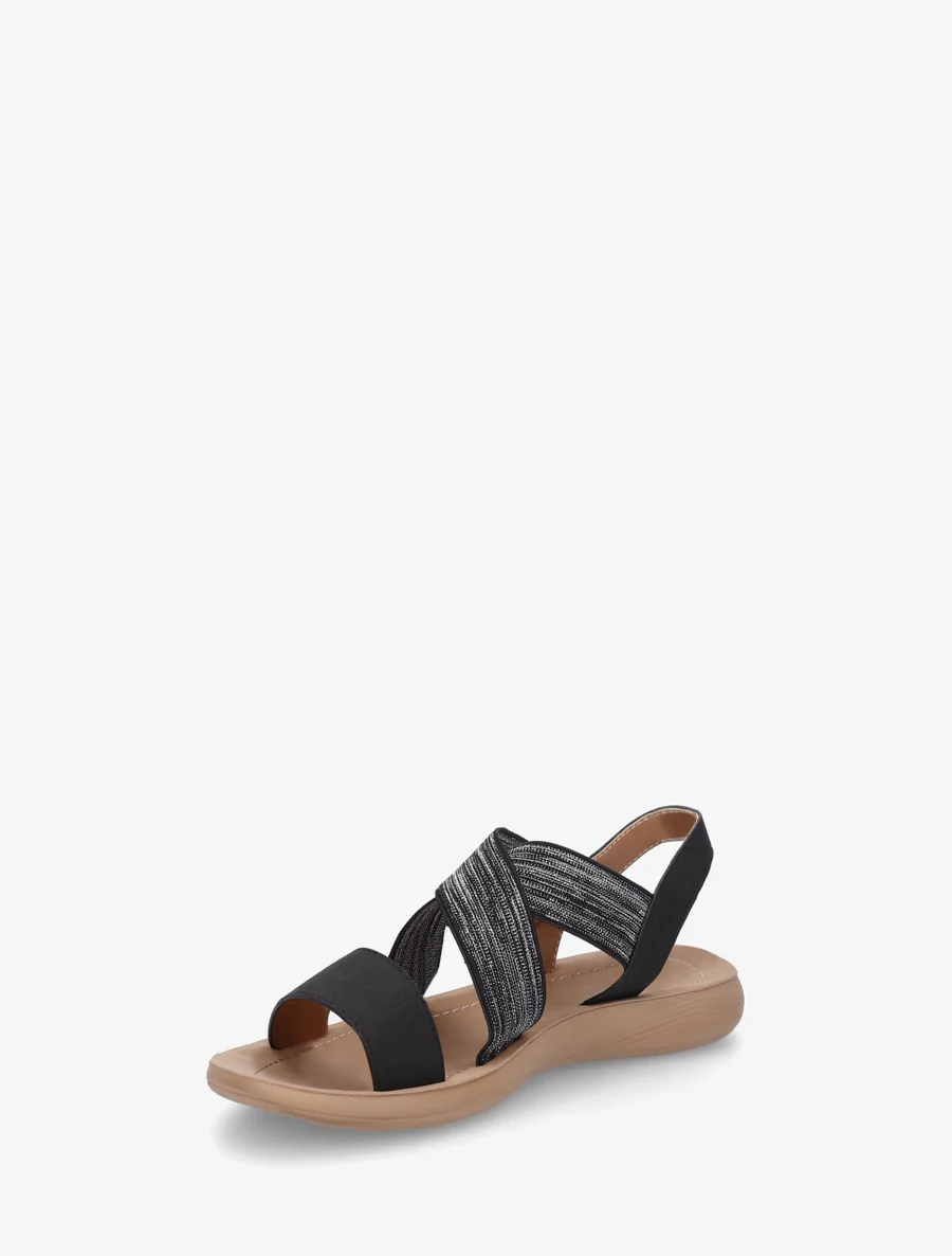 Elastische gekruiste sandalen - Zwart - Image 3