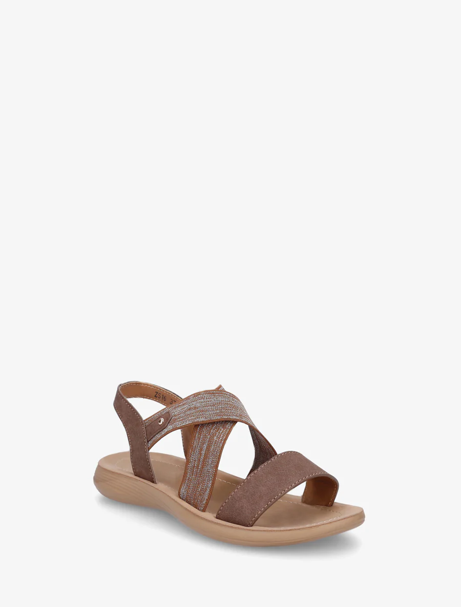 Elastische gekruiste sandalen - Bruin - Image 2