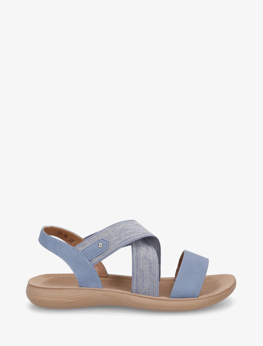 Elastische gekruiste sandalen - Blauw