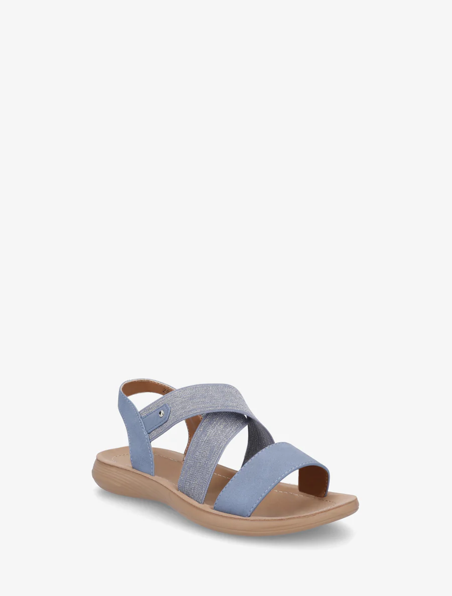 Elastische gekruiste sandalen - Blauw - Image 2