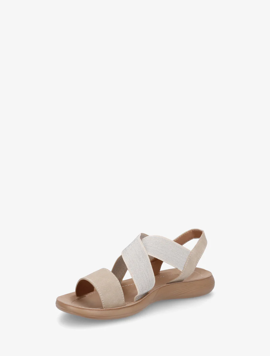 Elastische gekruiste sandalen - Beige - Image 3