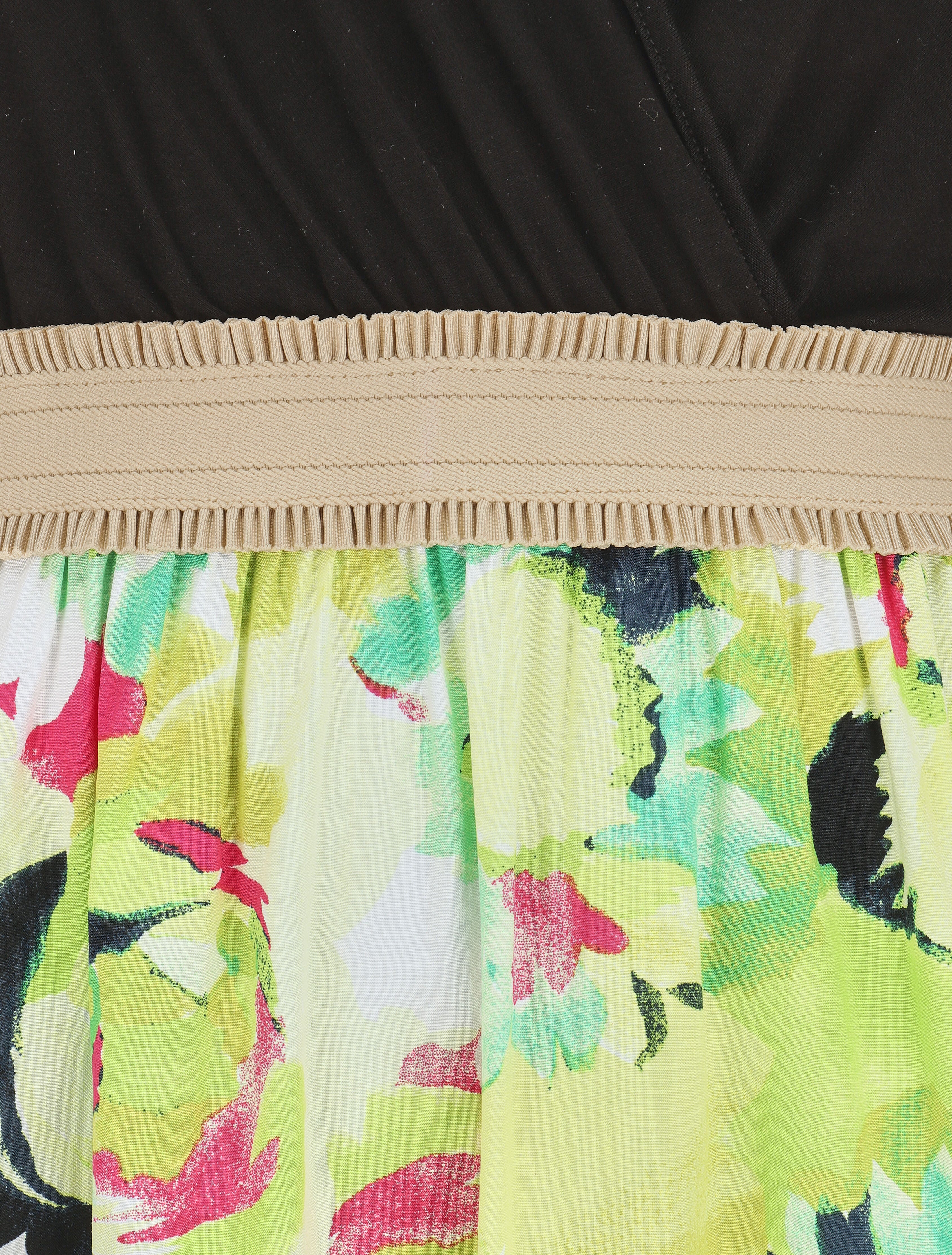 Elastische jurk met rok met abstracte print - groen - Image 3