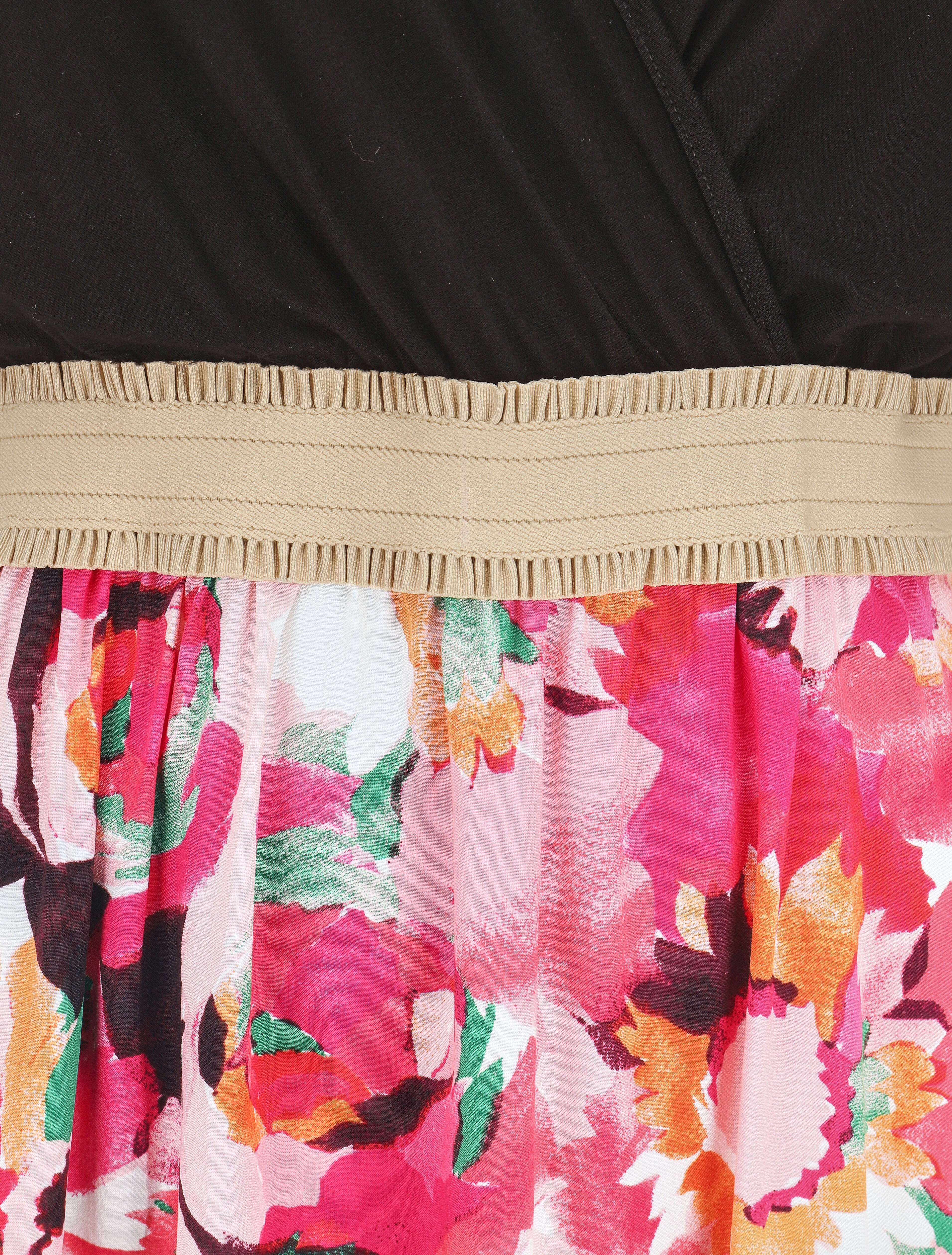 Elastische jurk met rok met abstracte print - roze - Image 3