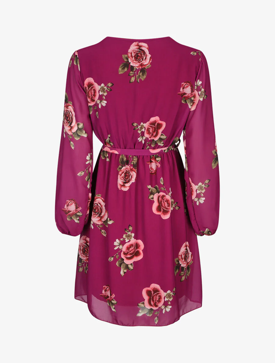 Elastische roze geprinte midi-jurk - Mauve - Image 2