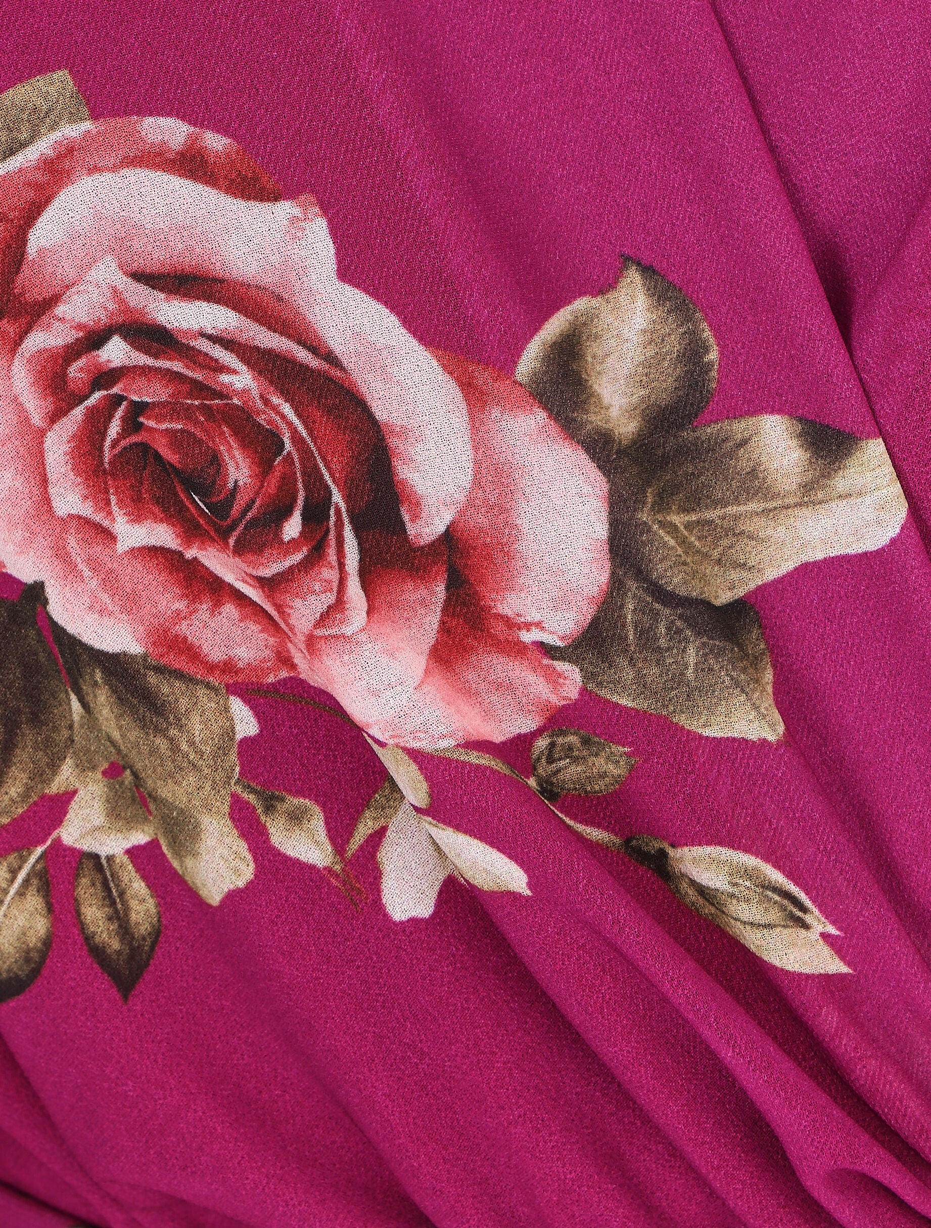 Elastische roze geprinte midi-jurk - Mauve - Image 3