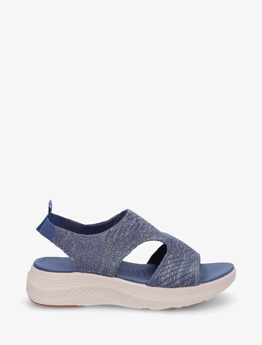Elastische sandalen van iriserende stof - Donkerblauw