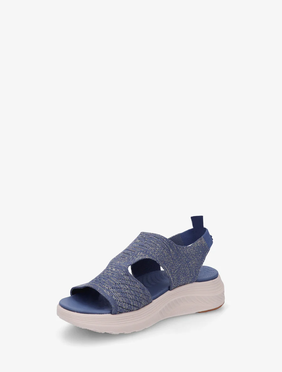 Elastische sandalen van iriserende stof - Donkerblauw - Image 3