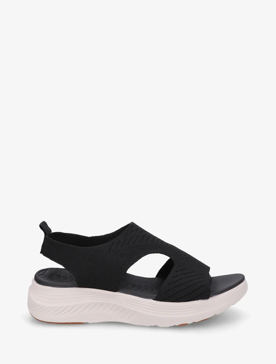 Elastische sandalen van stof - Zwart