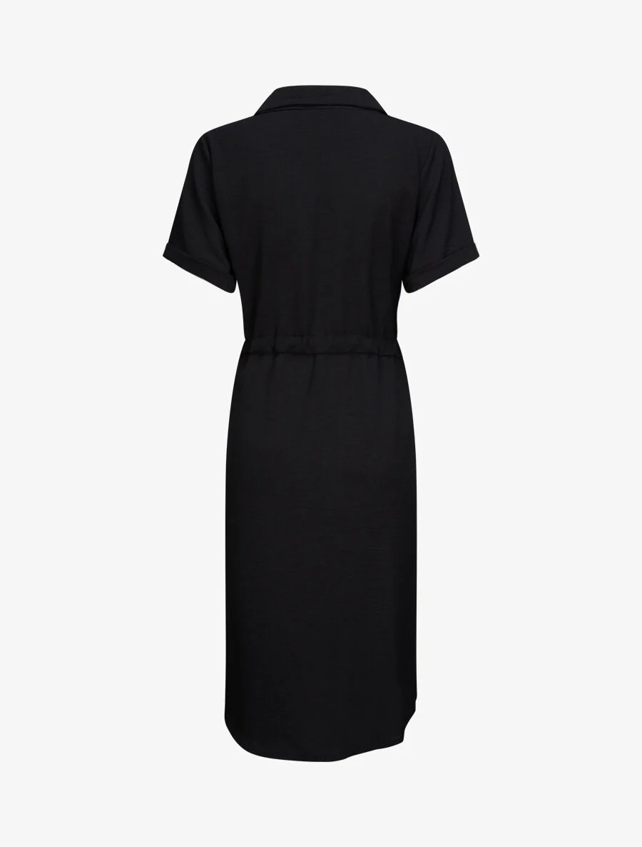 Elastische taille shirtjurk - Zwart - Image 2