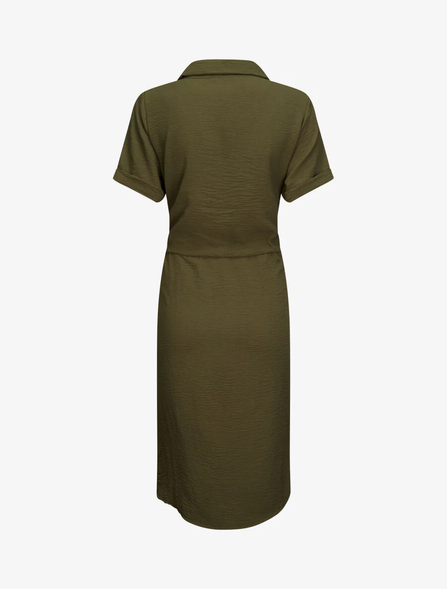 Elastische taille shirtjurk - Kakigroen - Image 2