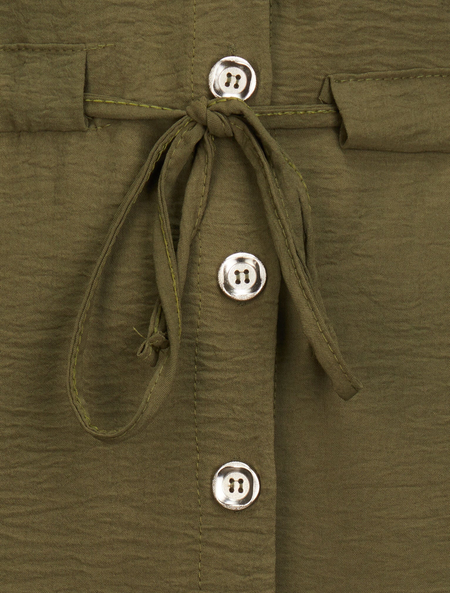 Elastische taille shirtjurk - Kakigroen - Image 3
