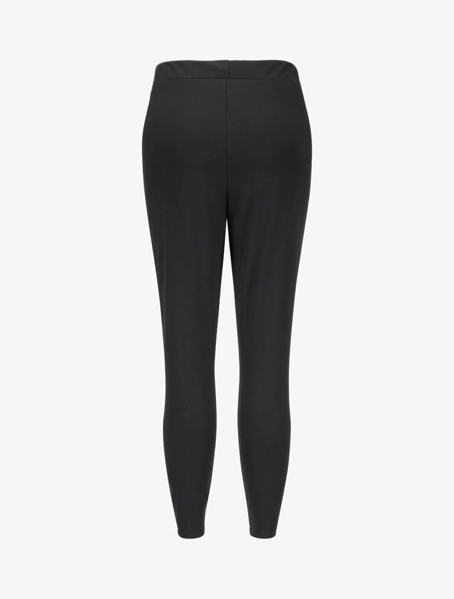 Elastische taillebroek met strikkoorden - Zwart - Image 2