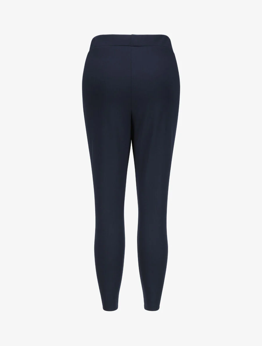 Elastische taillebroek met strikkoorden - Donkerblauw - Image 2