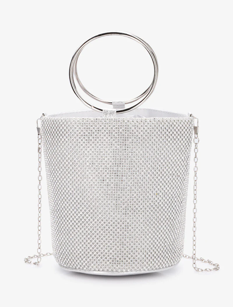 Emmer tas met strass - Zilver