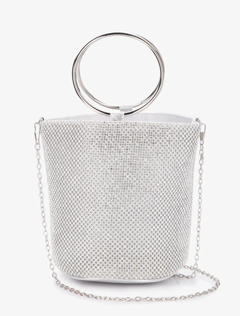 Emmer tas met strass - Zilver - Image 3