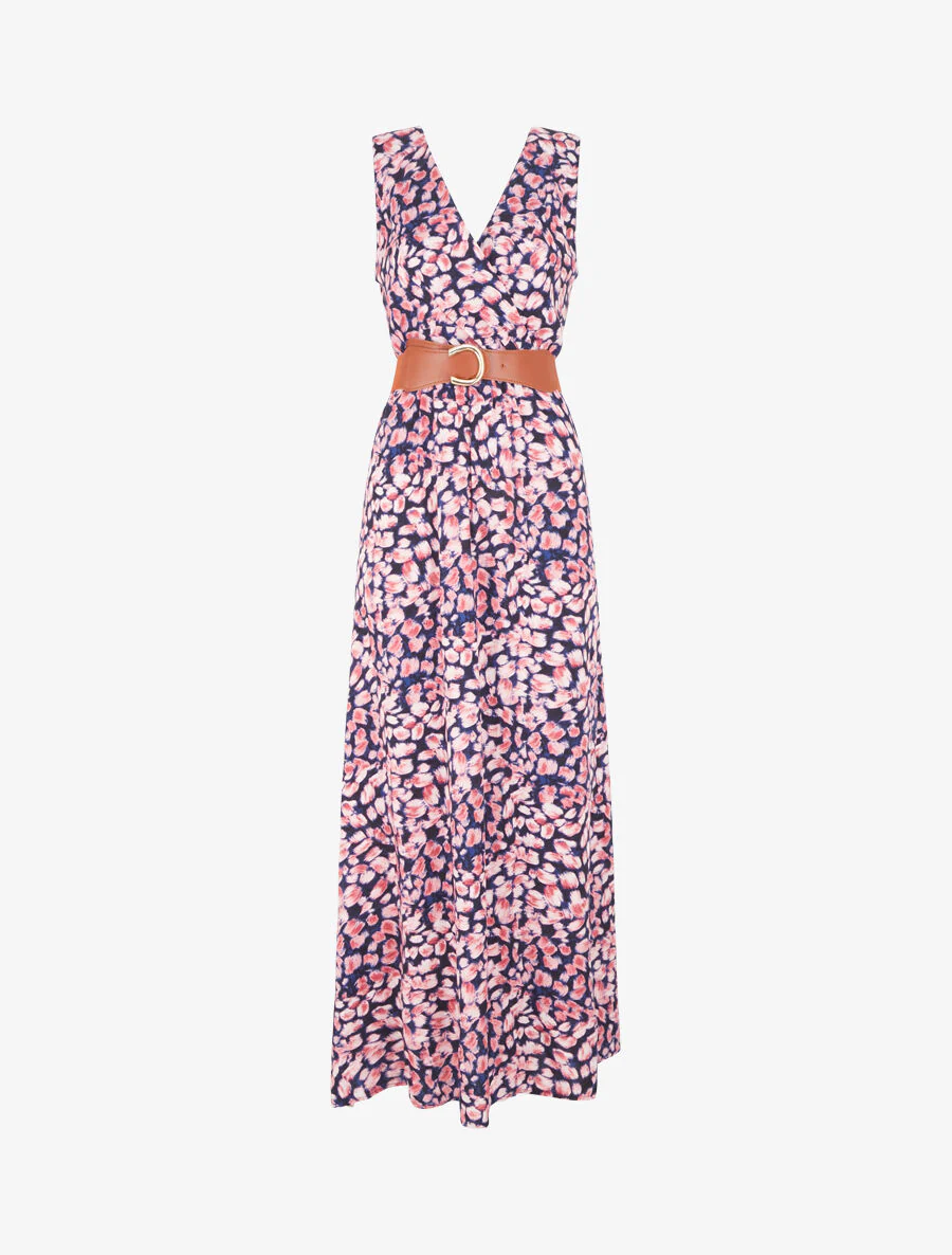 Empire jurk met grafische print - Marineblauw