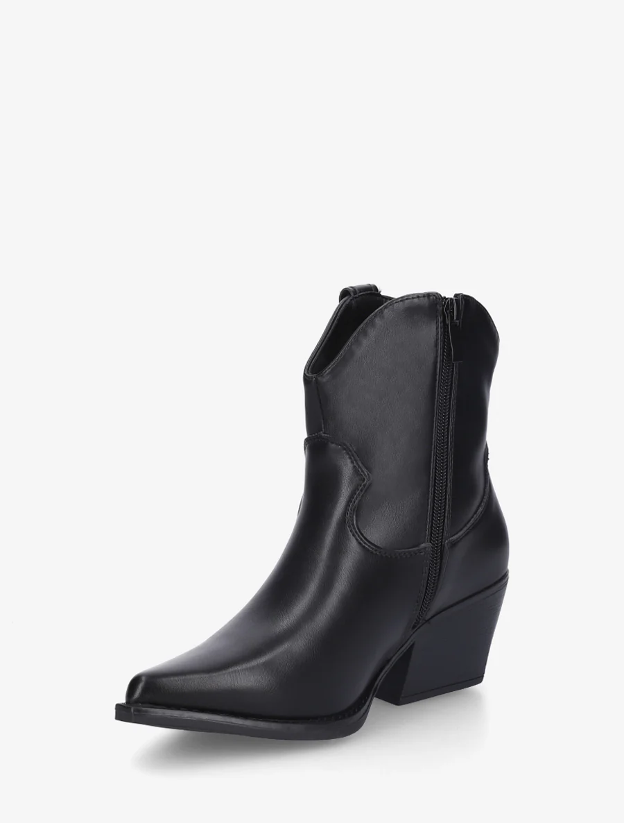 Enkelboots in cowboylaarsstijl van imitatieleer - Zwart - Image 3