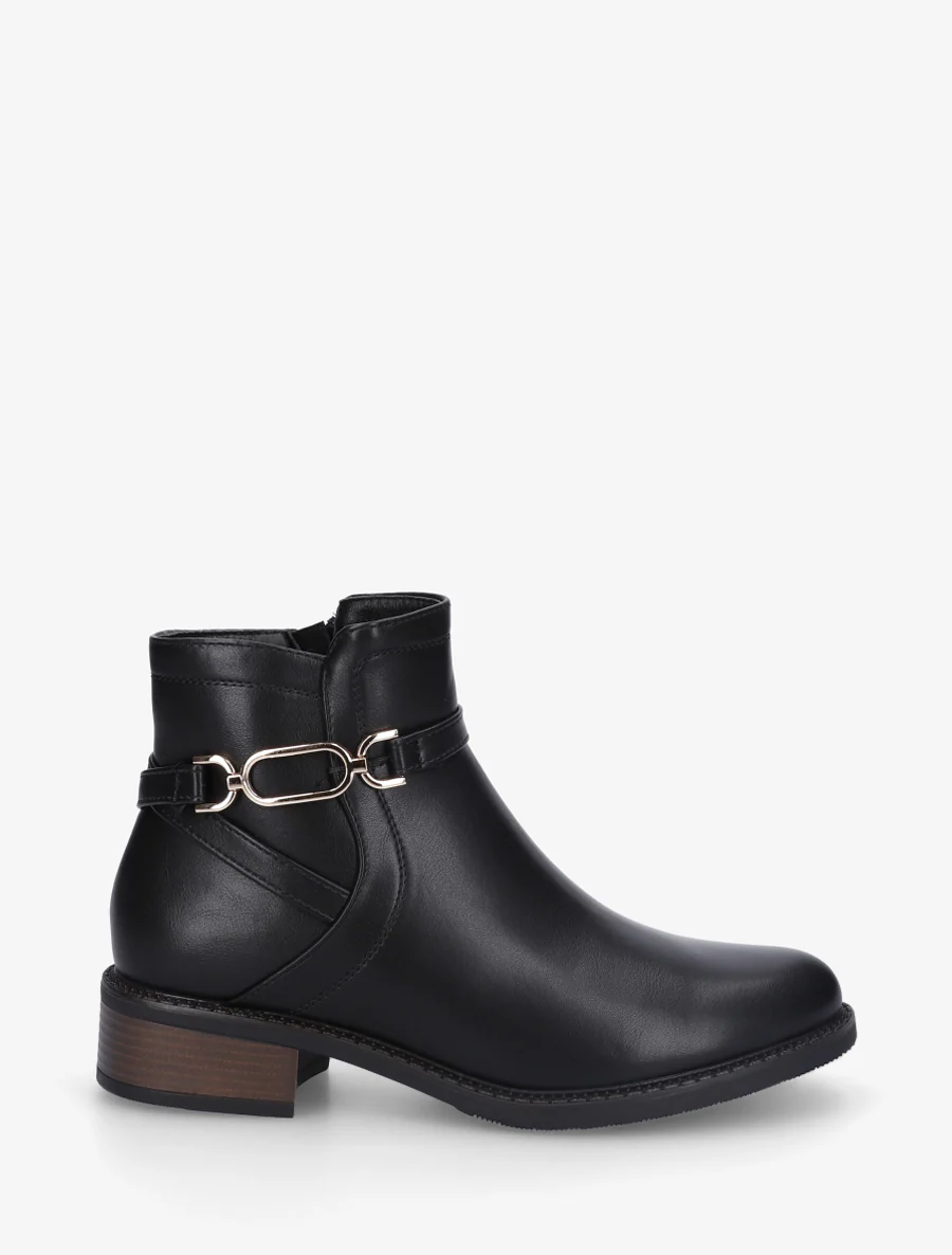 Enkelboots in imitatieleer - Zwart