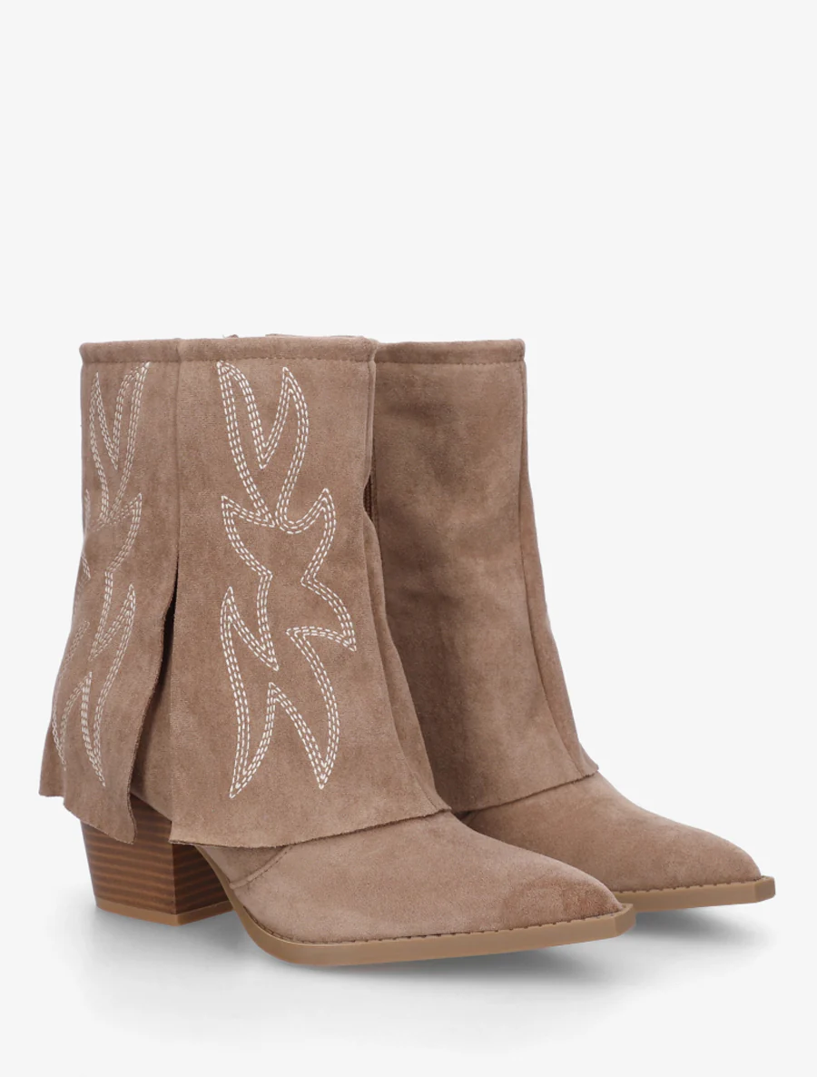 Enkellaarsjes in cowboylaarsstijl met fantasieborduursels - Mol - Image 4
