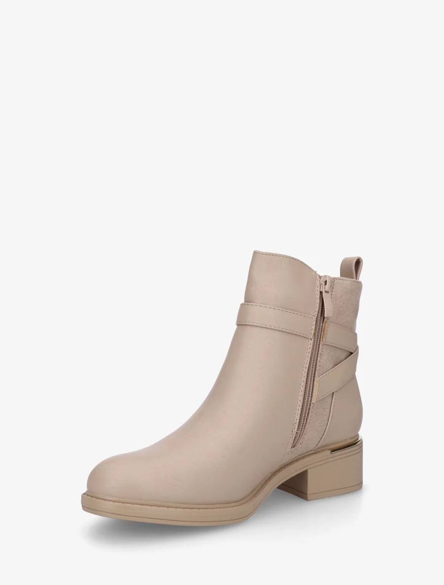 Enkellaarsjes met versteviging van suèdine - Beige - Image 3