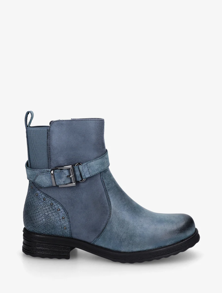 Enkellaarzen van twee materialen met elastisch versterkte hiel. - Blauw