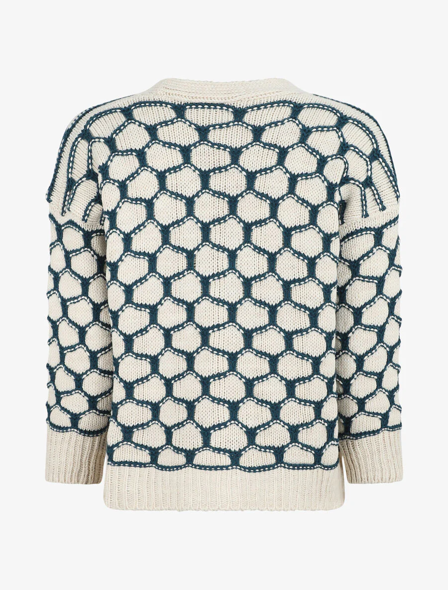 Fantasie gedrukte cardigan - Blauwgroen - Image 2