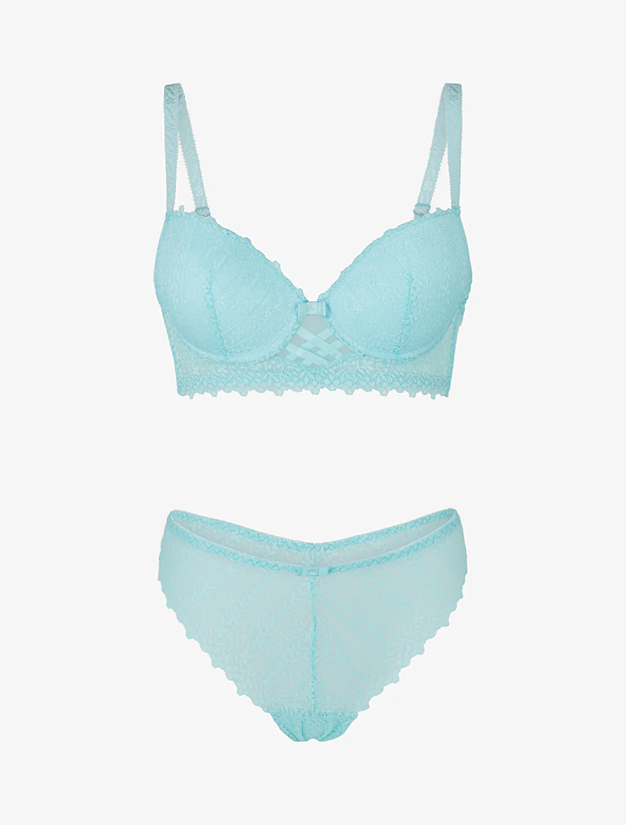 Fantasie kant lingerie set - Turkoois - Image 2