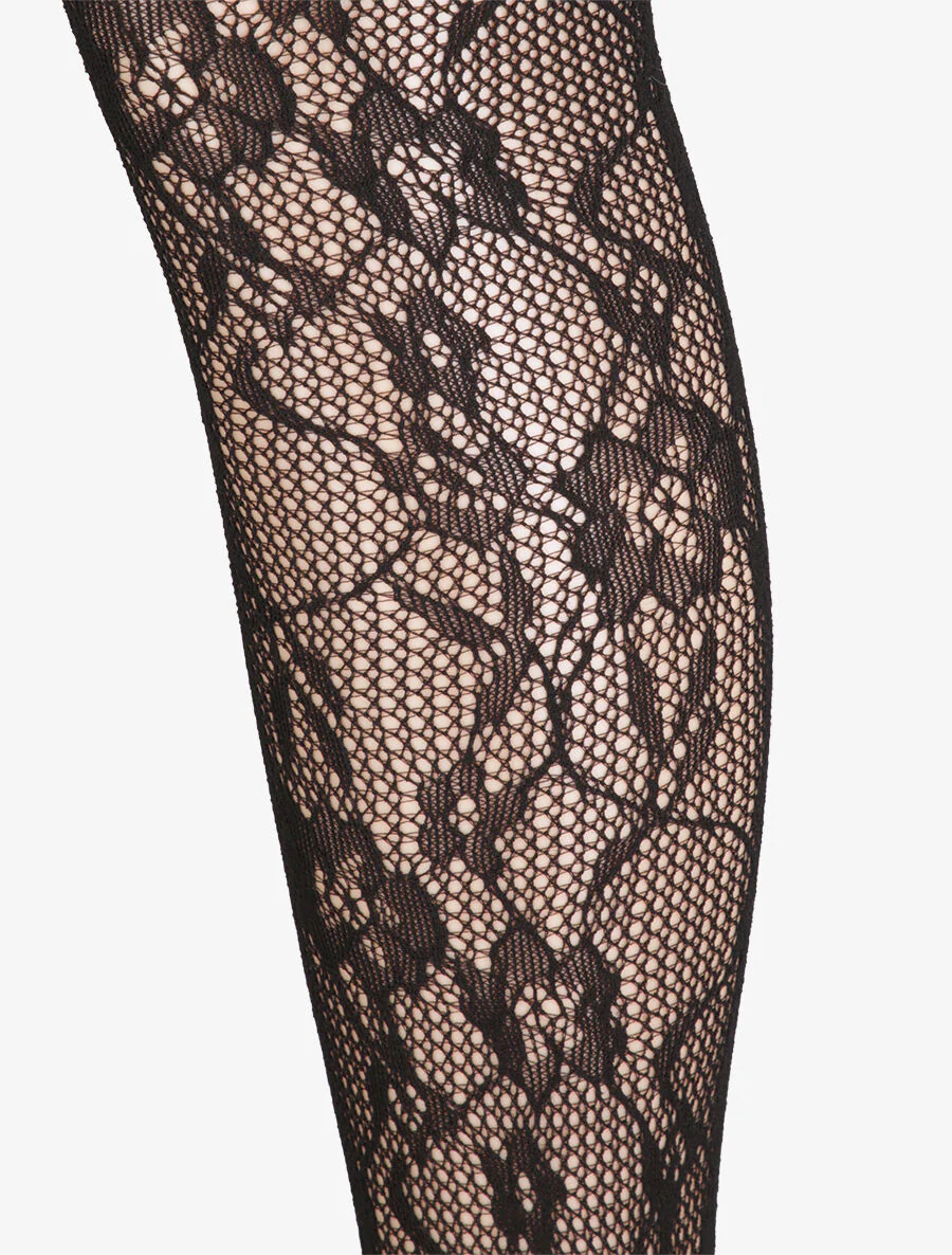 Grafische bloemenpatroon fantasiepanty's - Zwart - Image 2