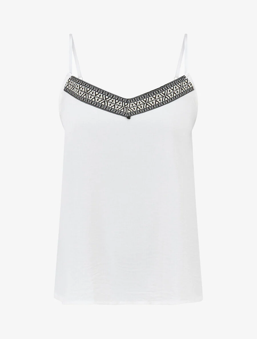 Fantasie V-hals tanktop - wit