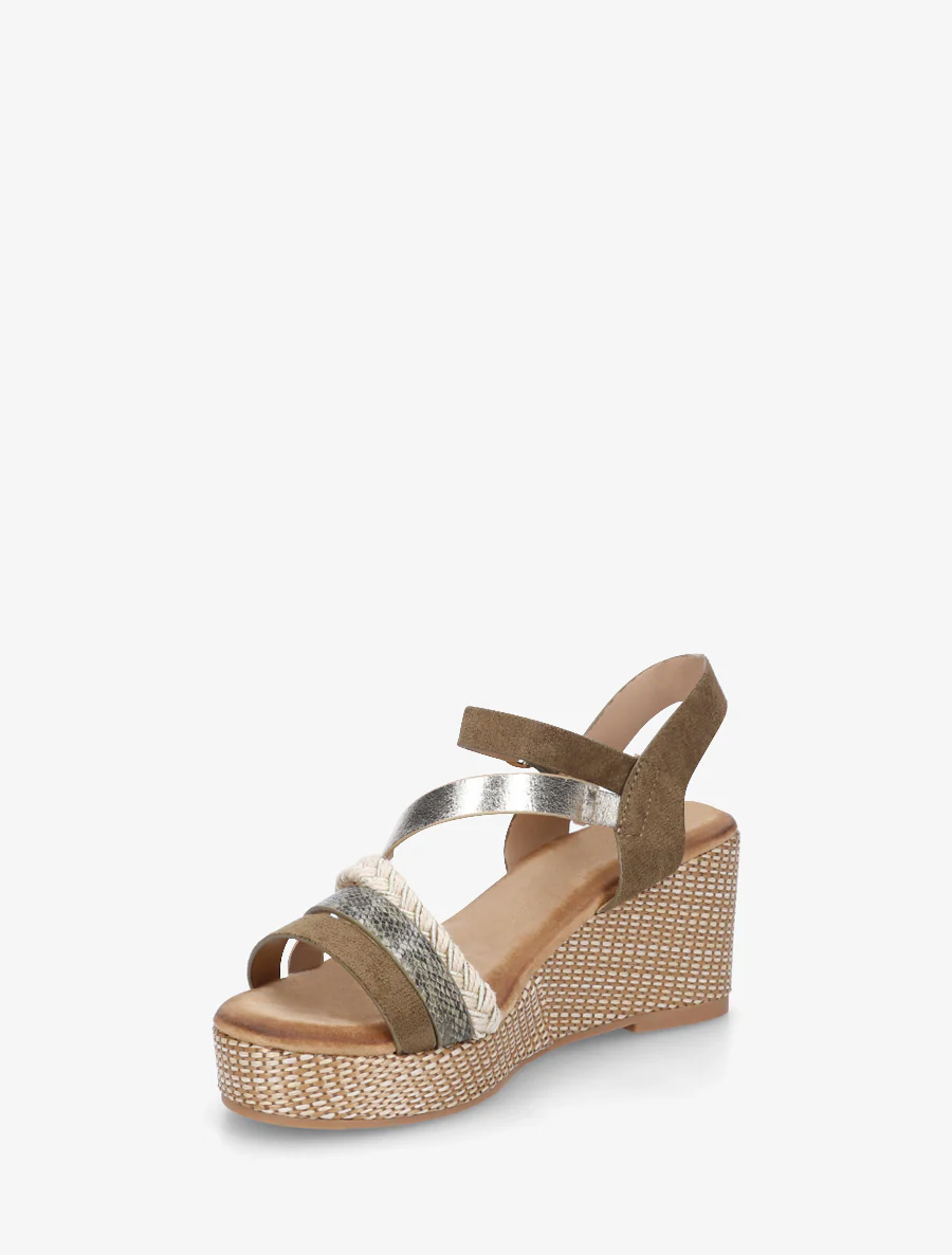 Fantasierijke sandalen met meerdere bandjes - Kaki - Image 3