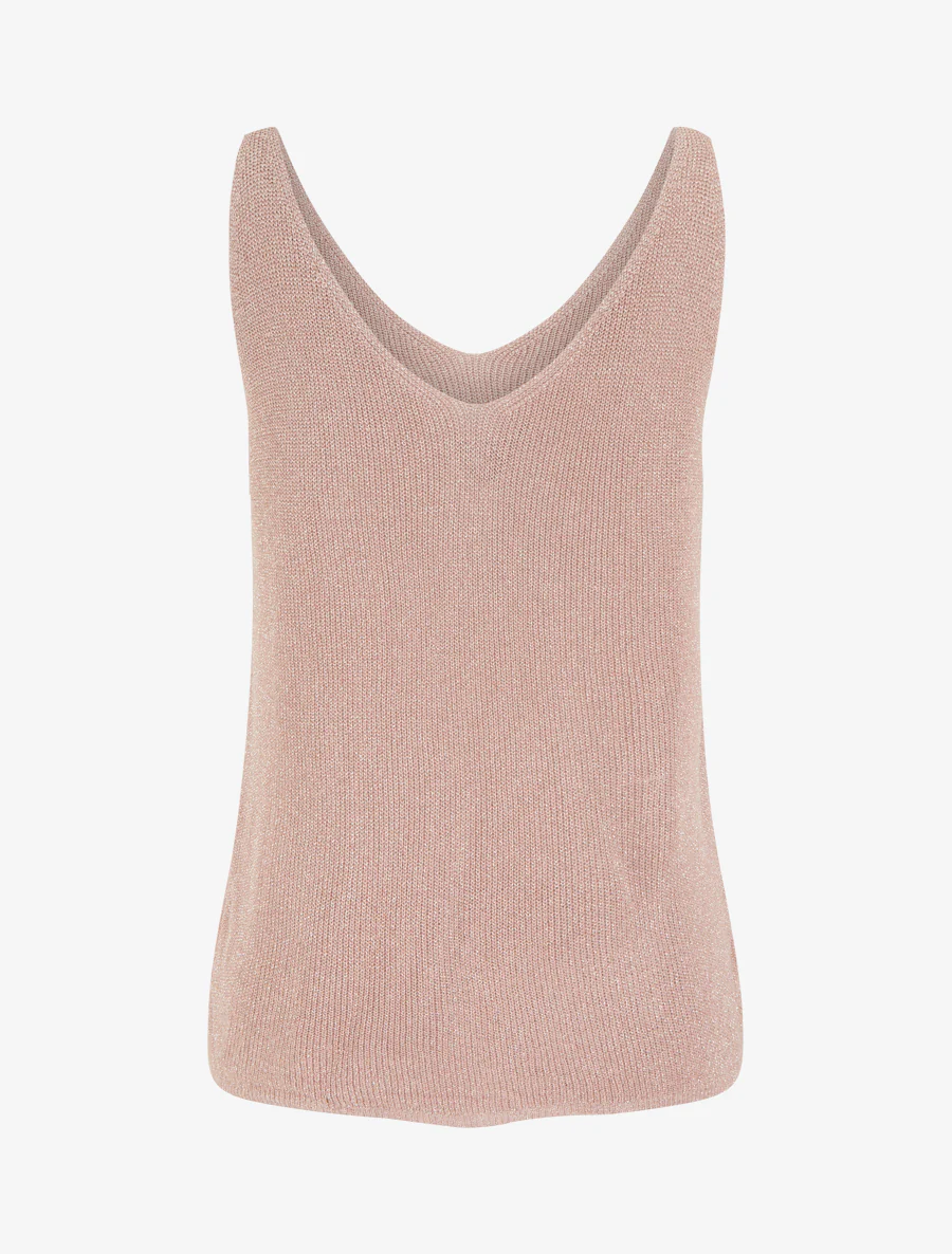 Fijn gebreide tanktop met glinsterend detail - Roos - Image 2