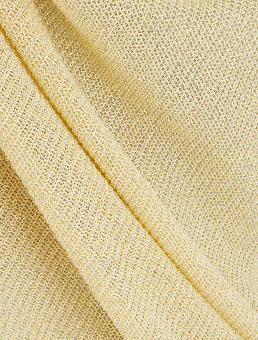 Fijn gebreide tanktop met glinsterend detail - Geel - Image 3