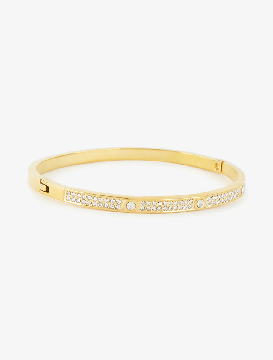 Fijne armband versierd met witte zirkoonstenen - Goud - Image 2