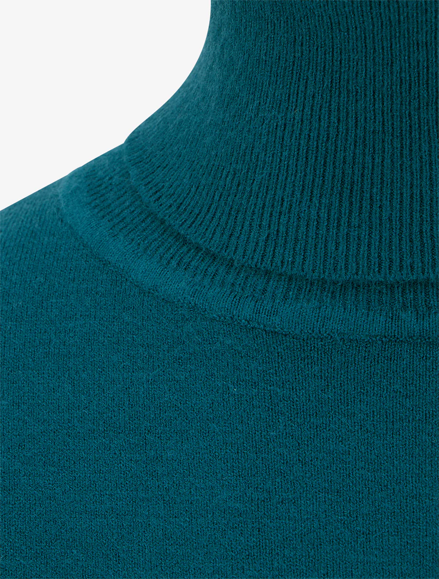 Fijne coltrui met decoratieve knopen - Eendenblauw - Image 3