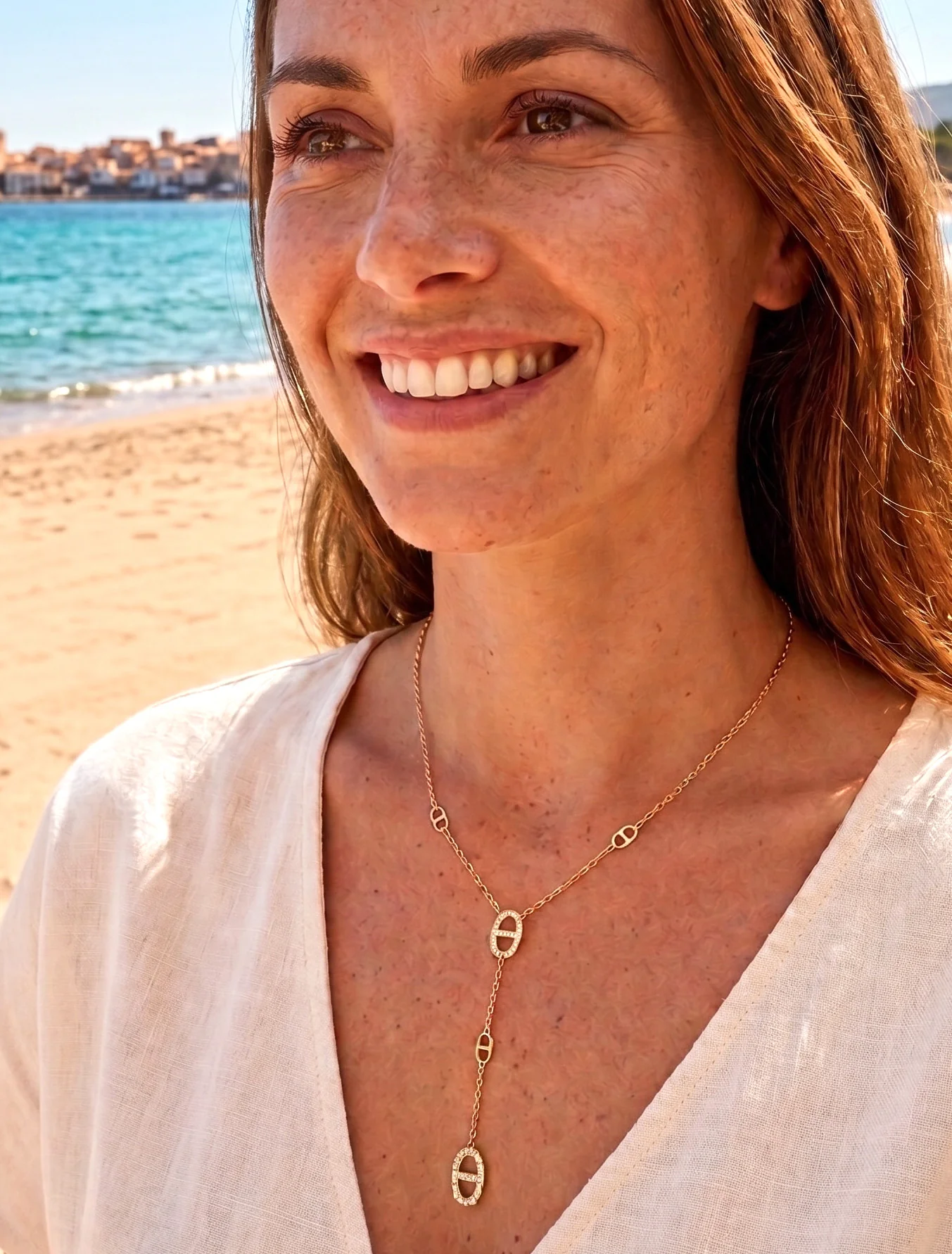 Fijne ketting met ankerschakels - Goud