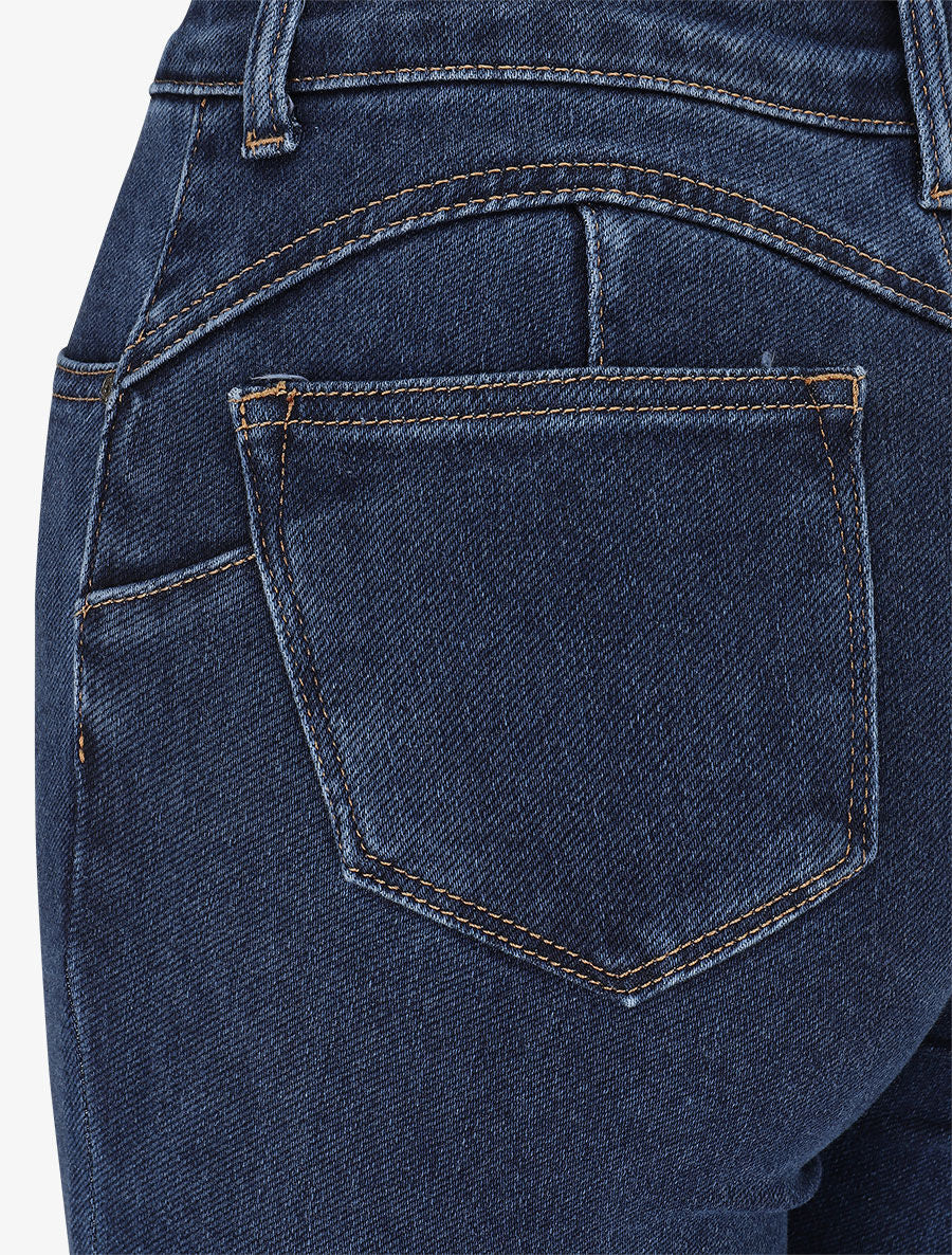Flare jeans met gerafelde randen - blauw - Image 3