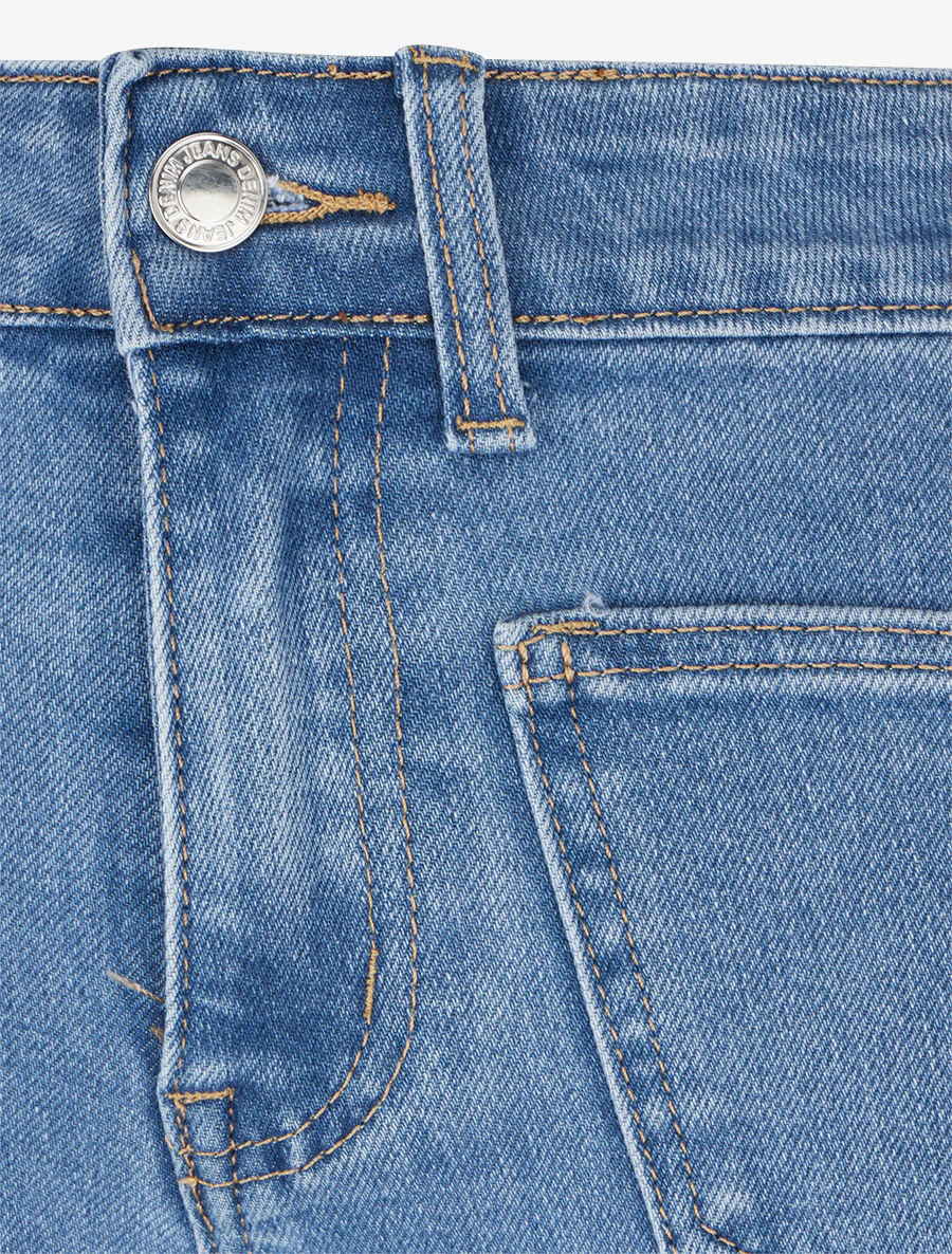 Flare jeans met opgestikte zakken - Lichtblauw - Image 3