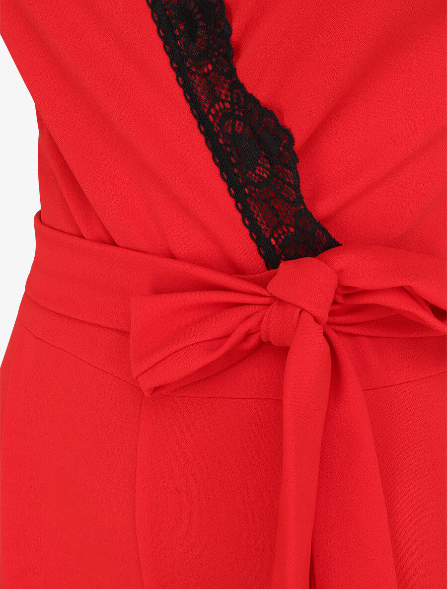 Flare overslag combinatie met kanten rand - Rood - Image 3