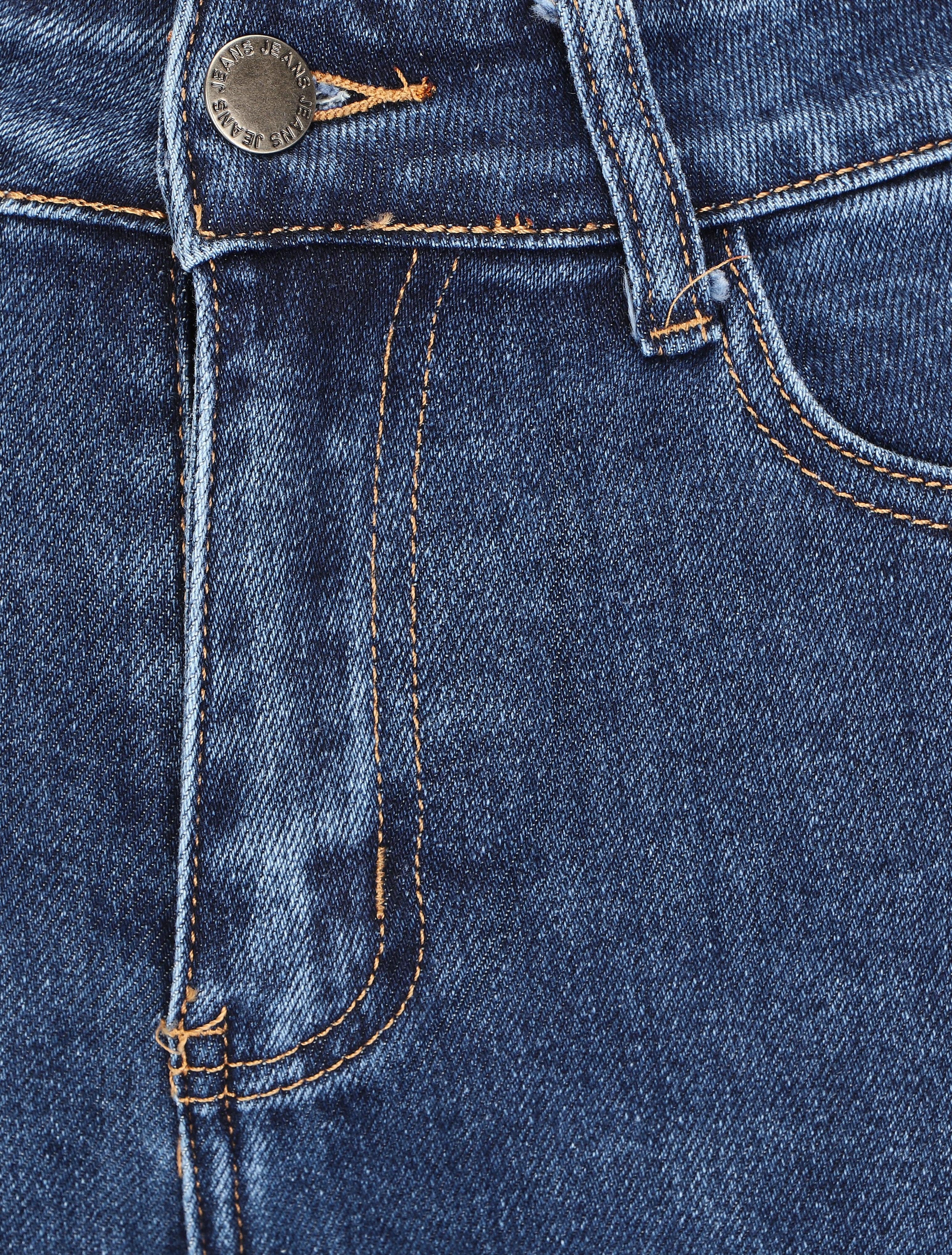 Flared jeans met hoge taille - Onbewerkt blauw - Image 6