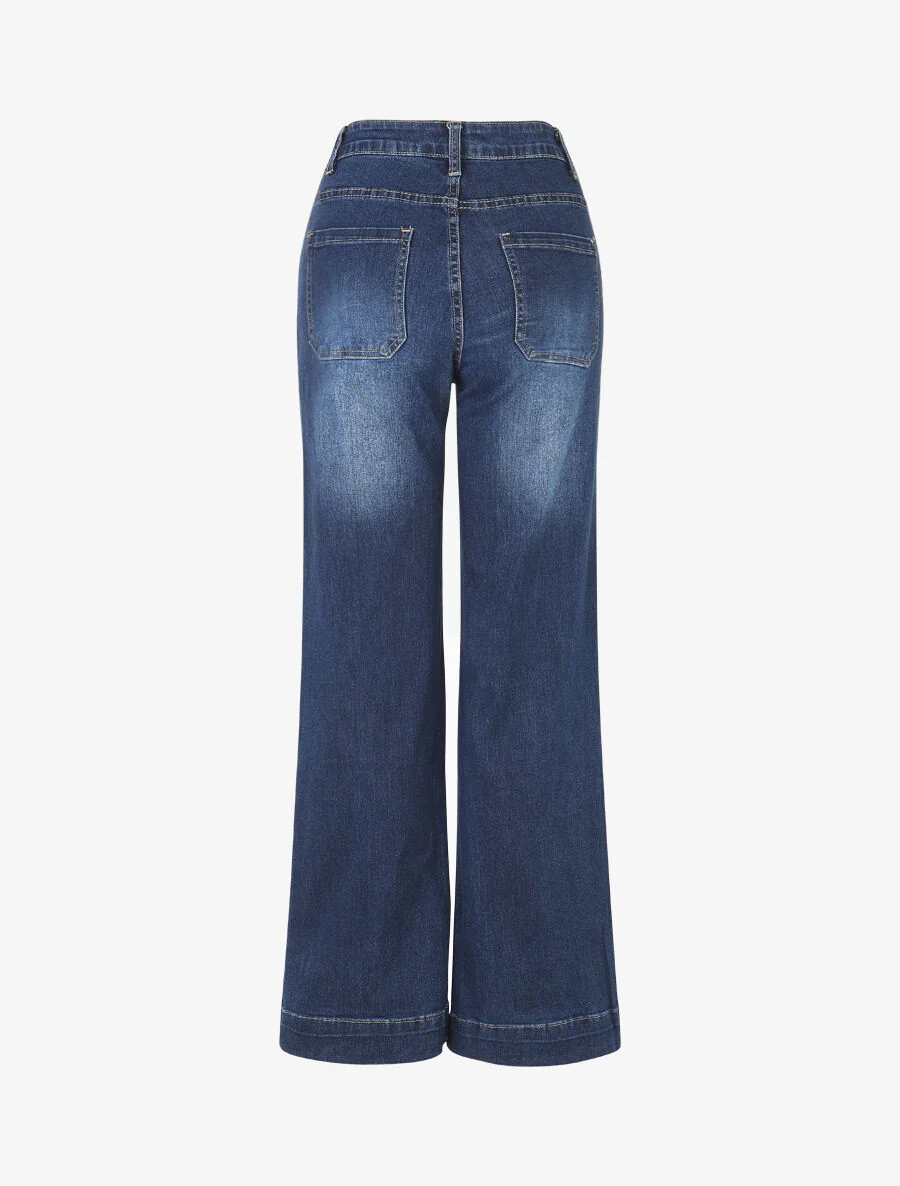 Flared jeans met hoge taille - blauw - Image 2