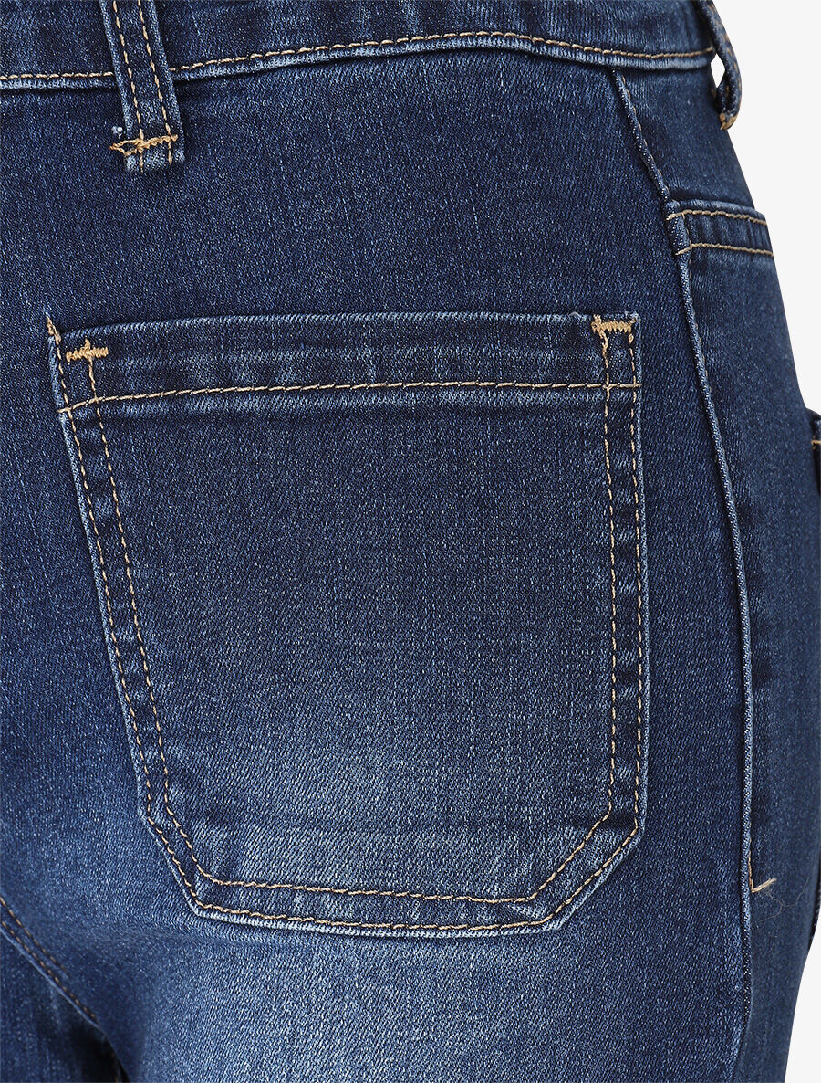 Flared jeans met hoge taille - blauw - Image 3