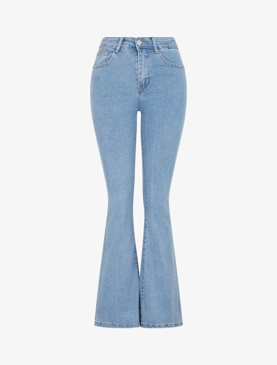Flared jeans met hoge taille - lichtblauw