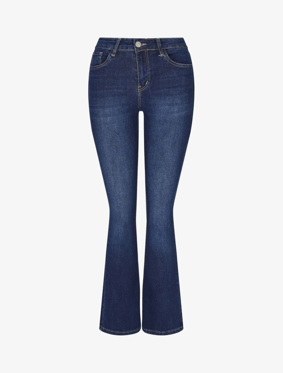 Flared jeans met hoge taille - Blauw