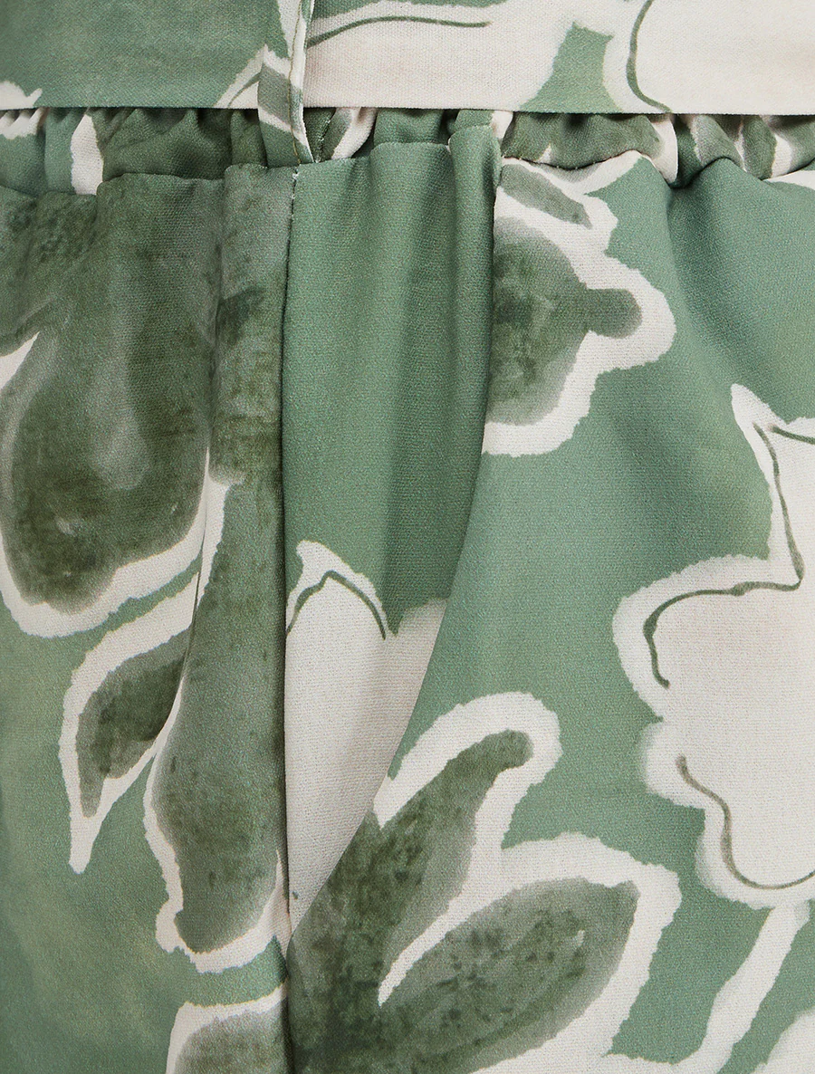 Fluïde short met bloemenprint - Groen - Image 3